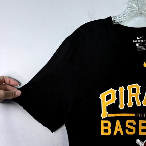 Nike Pittsburgh Pirates Athletic Cut Black T-Shirt MLB Baseball Men's Size L - Picture 6 of 12
